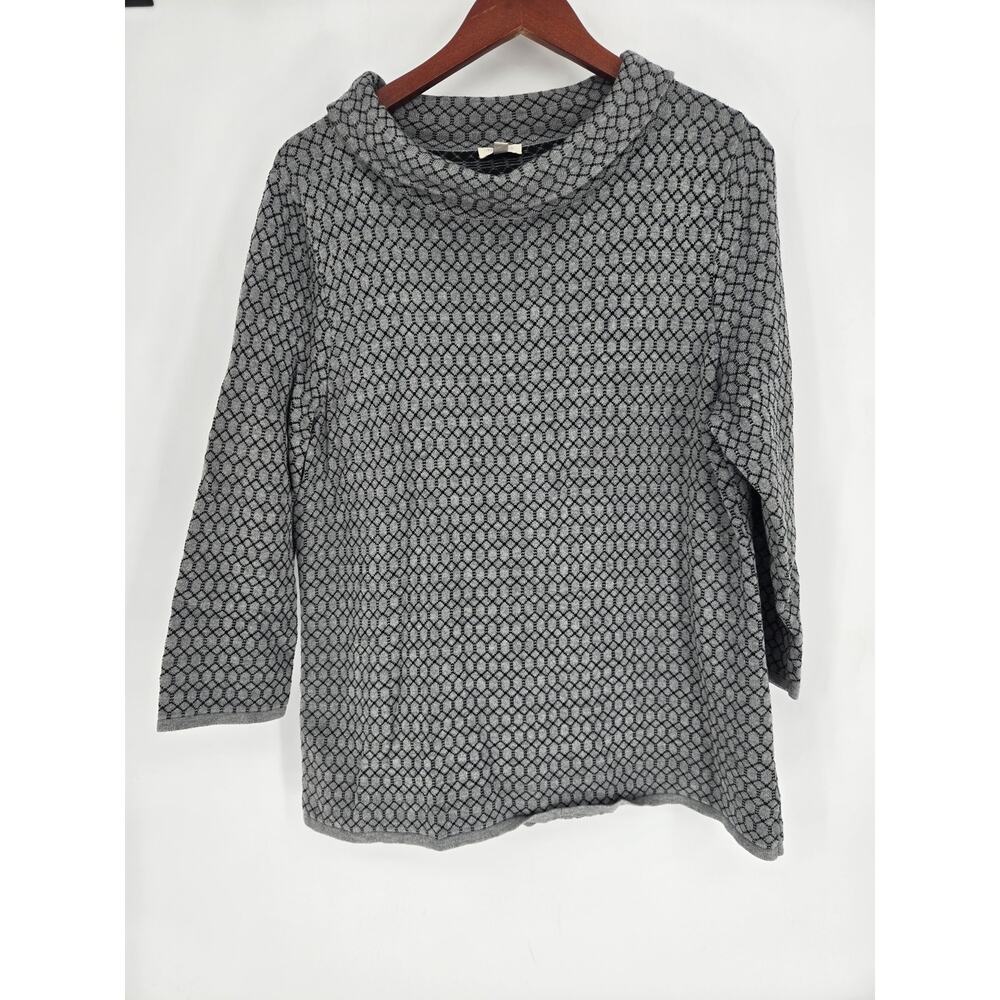 Talbots Gray Geometric Turtleneck Sweater Women's XL